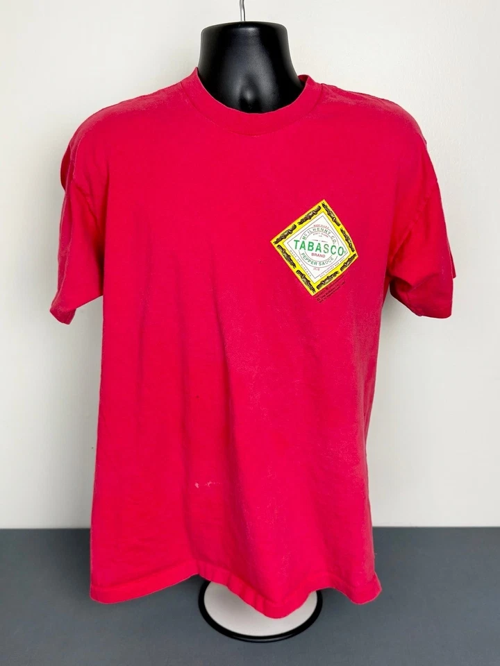 Винтажная футболка 1995 Tabasco двусторонняя популярный соус сделано в США размер средний - Изображение 1 из 4
