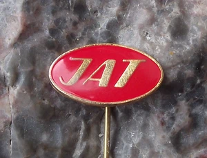 Distintivo spilla logo ovale rosso JAT Jugoslavia Serbia Airlines vintage - Foto 1 di 4