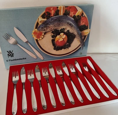 Fischbesteck- Fisch Dekor WMF -Rostfrei Cromargan Besteck WMF  für 6 Personen - Bild 1 von 4