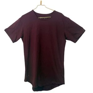 BYLT Drop Cut Tee Burgundy Maroon Men's Size L Short Sleeve Workout Stretch - Picture 1 of 5