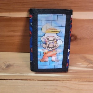 1990 Nintendo Super Mario Brothers Trifold Hologram Holographic Wallet Stain - Picture 1 of 9
