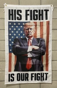 Donald Trump 2024 Flag FREE USA SHIP Bullet Fight Iconic MAGA Shooting Sign 3x5’ - Picture 1 of 1