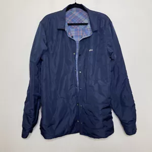 Quiksilver 2 in 1 Jacket Mens Sz XL Reversible Plaid Button Flannel Windbreaker - Picture 1 of 12