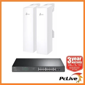 TP-Link EAP211-Bridge + SG1218MPE 16-port POE+ Switch Outdoor Access Point Omada - Picture 1 of 12