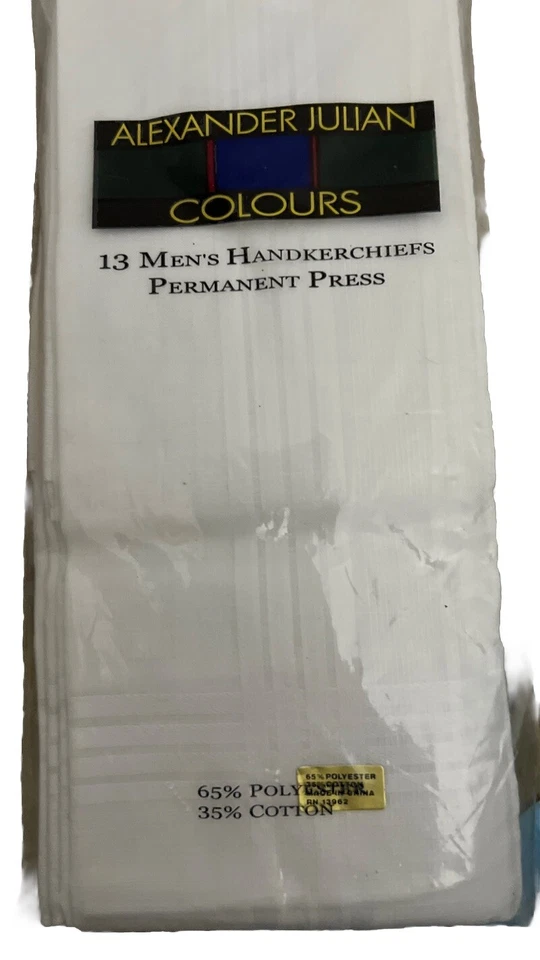 Pañuelos Alexander Julian Colores Algodón Blanco 13 Nuevos Stock Antiguo De Colección Foto 1 de 1