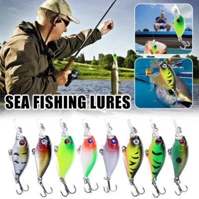 Micro Crankbait Treble Hooks Wobbles Jerkbait Crank bass Pike Carp U2Z7 V3Z T7V7 - Bild 1 von 4