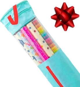 Wrapping Paper Storage Bag Christmas Gift Wrap Organizer Stores up to 20 Rolls - Picture 1 of 7