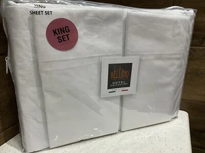 Bellino Hotel Sammlung Bettwäsche Set 100 % Baumwolle Perkal - einfarbig weiß - King - neu mit Etikett - Bild 1 von 3