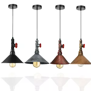 Industrial pendant light water pipe retro E27 cafe bar dining table hanging lamp 240V - Picture 1 of 17