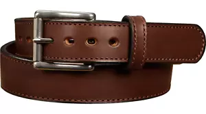 Brown Stitched Steel Core Max Thickness Bullhide Gun Belt Quality USA Handcrafte - Picture 1 of 19