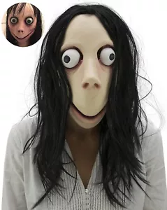 Máscara de calavera de Halloween cabeza completa Momo con mandíbula móvil horror fiesta profesional miedo EE. UU. - Imagen 1 de 12