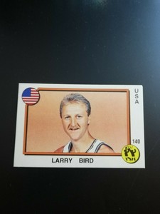 FIGURINA PANINI LARRY BIRD NUMERO 140/STEPHANE DEMOL NUMERO 12 SUPER SPORT 1988