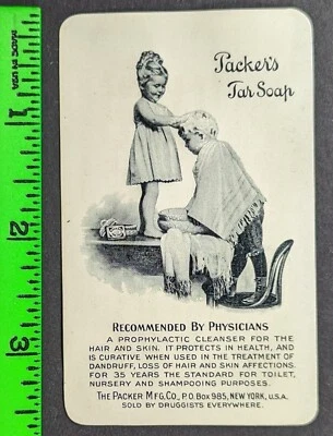 Antique 1907 Packer's Tar Soap Little Girls Graphic Advertising Pocket Calendar - Image 1 of 2