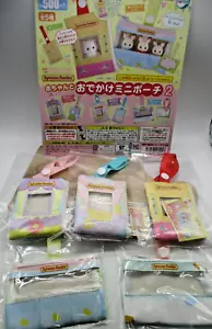 2025 Sylvanian Families Baby and Outing Mini Pouch complete set of 5 Gacha Gasha - Picture 1 of 7