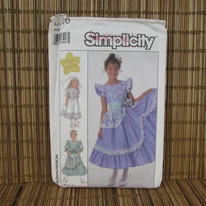 Girls 8 Party Easter Special Occasion Dress 1980s Simplicity 8520 Sewing Pattern - Picture 1 of 6