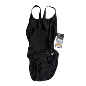 SPEEDO Eco Solid Super Pro Team Black - One Piece Competitive Swimsuit Girls 24 - Picture 1 of 6