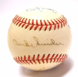 Duke Snider Ralph Branca Steve Yeager Erskine Dodgers Signed Autographed Ball - Picture 1 of 7