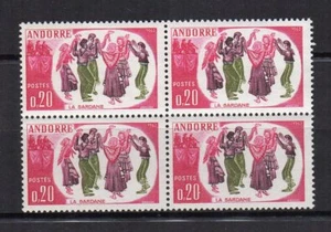 Andorre Français 1963 Y&T N° 166 un bloc de 4 timbres neufs sans charnière/T3724 - Picture 1 of 1