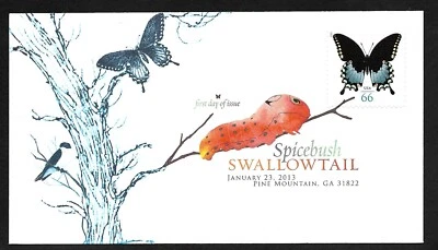 #4736 66c Spicebush Swallowtail Butterfly- Therome Cachet FDC - Image 1 of 2