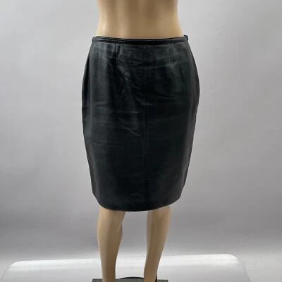 Falda Mixit De Colección Mujer 8 Negra Cuero Genuino Años 90 Y2K Mini Moto Altura Gótica Foto 1 de 4