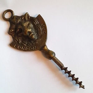 Vintage Brass Corkscrew London Zoo Lion Collectable - Picture 1 of 5