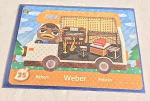 Animal Crossing New Leaf Welcome Amiibo #35 Weber Card NFC Tag NA RV Series - Foto 1 di 2