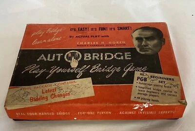 Vintage 1959 AutoBridge Play-Yourself Bridge Game Set COMPLETE in Box - Image 1 of 4