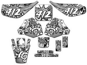 1985-2000 XR 80 ZANY White Senge Graphics Kit Compatible with Honda - Picture 1 of 10