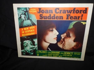 VINTAGE 1954 JOAN CRAWFORD LOBBY CARD " SUDDEN FEAR ! " RKO RADIO PICTURES - Picture 1 of 4