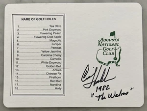 CRAIG STADLER AUTO AUTOGRAMM SIGNED AUGUSTA NATIONAL MASTERS SCORECARD 1982 JSA - Bild 1 von 3