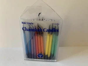 45 ct Rite Lite Premium Chanuhah Candles Rainbow Hand-Dipped Hanukkah - Picture 1 of 6