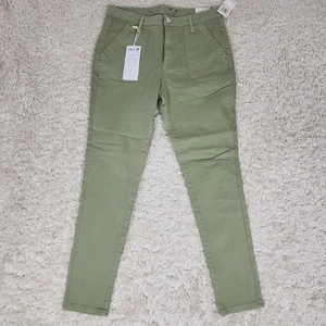 Seven7 Utility Pants Womens 10 Green High Rise Ankle Skinny Stretch Casual - Picture 1 of 10
