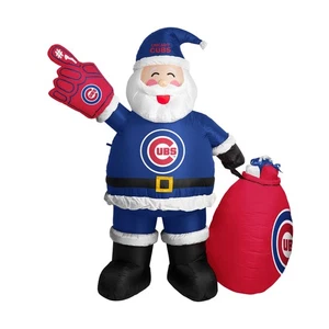Chicago Cubs MLB 7Ft Tall Inflatable Santa Claus Christmas Yard Inflatable - Bild 1 von 1