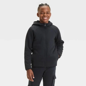 Boys' High Pile Fleece Full Zip Hooded Sweatshirt - All In Motion - Picture 1 of 6