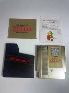 The Legend of Zelda Nintendo NES Gold Cart Authentic w Manual & Map Tested EX - Picture 1 of 10