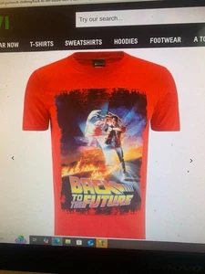 Back to the Future Men's Distressed Poster T-Shirt - Red Back to the Future Men' - Picture 1 of 2