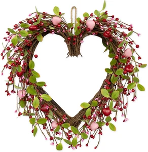 Valentine'S Day Wreaths 18 Inch Valentines Day Wreath Heart Shaped Wreaths for F - Picture 1 of 12