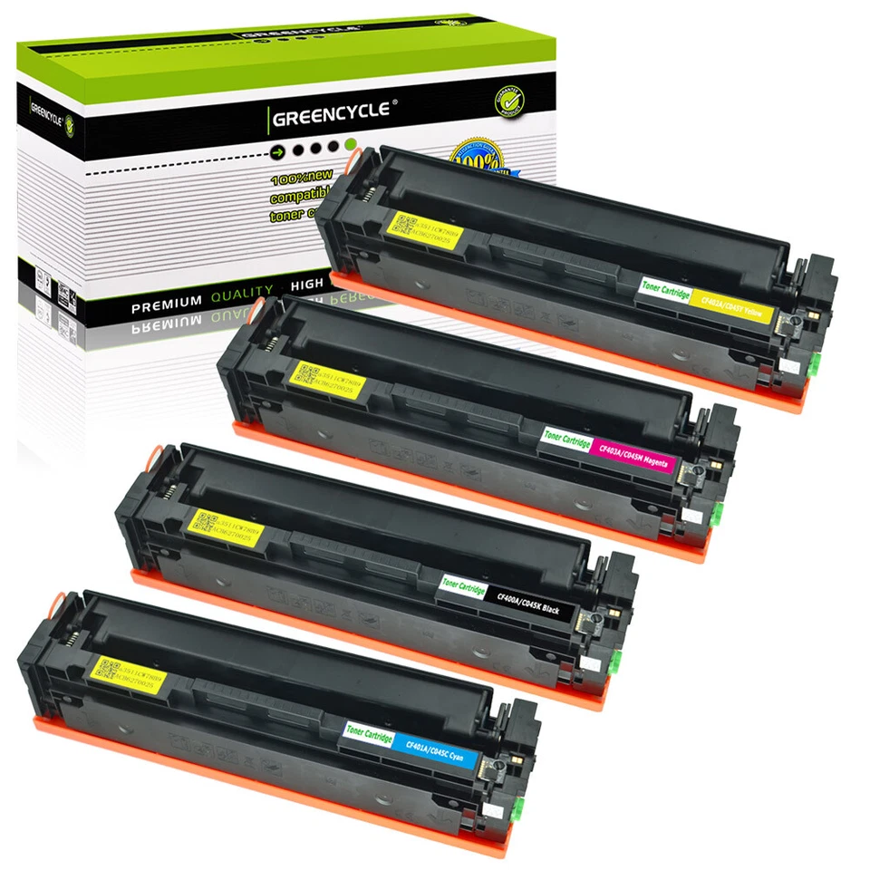 4PK CF400A 201A Toner Cartridges Black & Color Set For HP LaserJet M252dw M277dw - Image 1 of 4