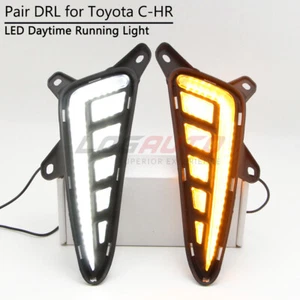 For Toyota C-HR CHR 17-19 LED DRL Daytime Running Light with Dynamic Turn Signal - Picture 1 of 11