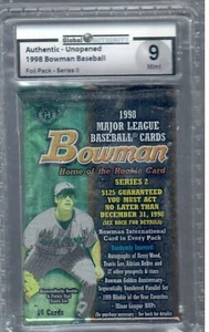 1998 Bowman Baseball Pack GAI Graded Mint 9 - Picture 1 of 1