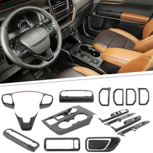 16x Interior Center Console Cover Trim For Ford Bronco Sport 2021+ Carbon Fiber - Picture 1 of 11