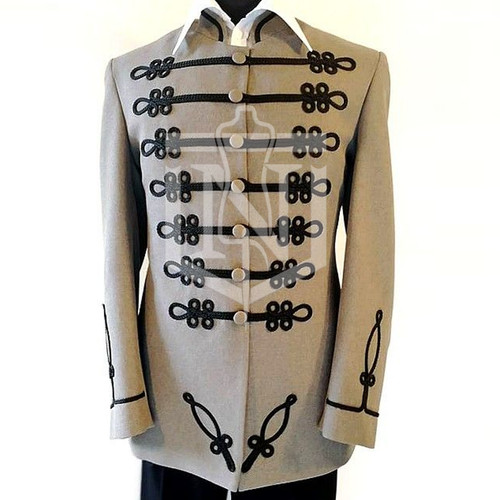 OFF WHITE Nuova Giacca Uomo Off Bianco Hussar Napoleone Lana Giacche Cerimoniali Hussar 