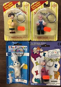 Lot 4x Wallace & Gromit Dough Boy Dino Hard Plastic Figures Key Chains 90’s - Picture 1 of 8