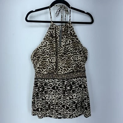 Camiseta sin mangas Venus para mujer grande halter cami boho hippie caprichosa estampado animal mafia esposa Foto 1 de 4