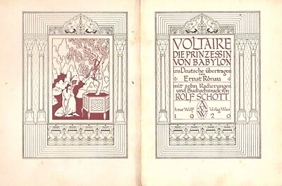  Voltaire Die Prinzessin von Babylon 10 Engravings Ernst Rönau 1920 Ex.239/1500  - Image 1 of 4