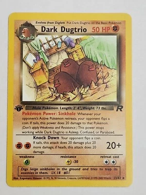 Pokemon TCG Dark Dugtrio Team Rocket 1st Edition 1999 23/82 NON-Holo Rare NM - Image 1 of 4