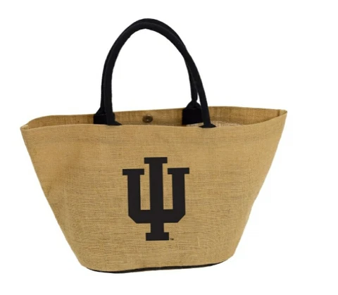 Indiana Hoosiers Avalon Jute Tote Burlap Bag Cover