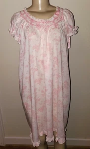 Vintage Miss Elaine Pink Floral Nightgown Size Large NWOT NOS - Picture 1 of 4