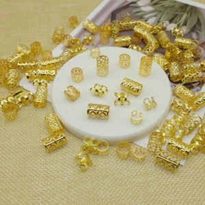 100 Gold Dreadlock Beads for Braids, Adjustable Hair Jewelry for Women - Picture 1 of 12