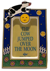 Russ Keramik Kuh sprang über den Mond Kinderreim Fotorahmen für 4" x 6" NEU - Bild 1 von 15